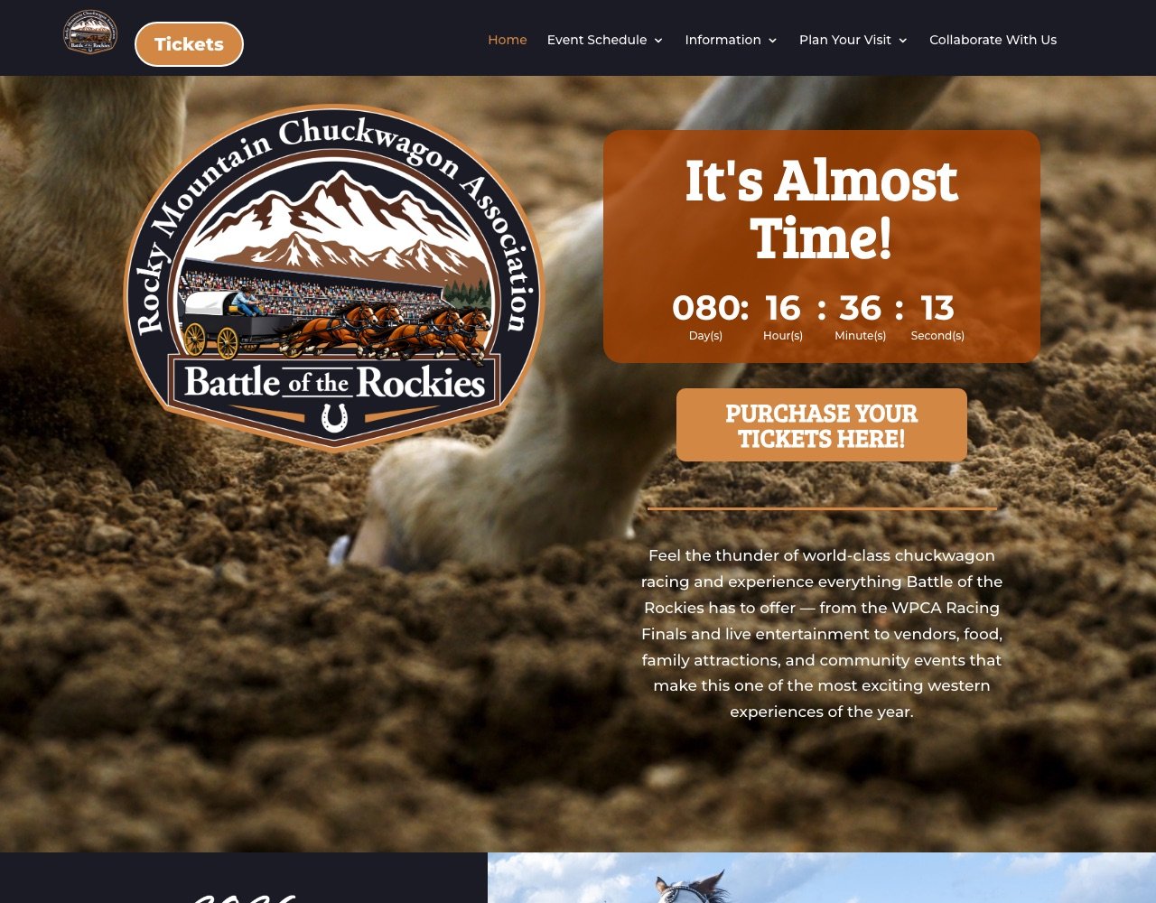 Battle of the Rockies website built by Clearwater Digital
