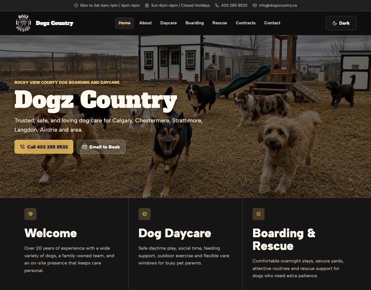 Dogz Country website built by Clearwater Digital
